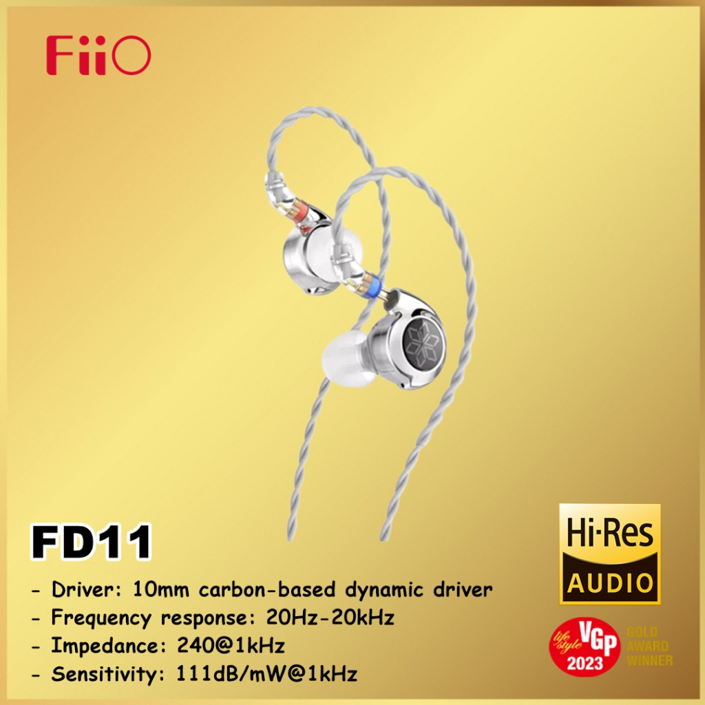 Jual FiiO FD11 FD 11 10mm Dynamic Driver IEM Earphones Detachable Cable ...