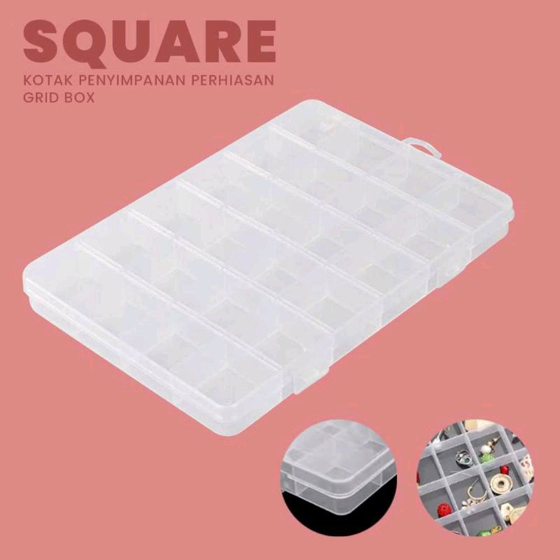 Jual Square Kotak Penyimpanan Perhiasan Grid Box J Shopee