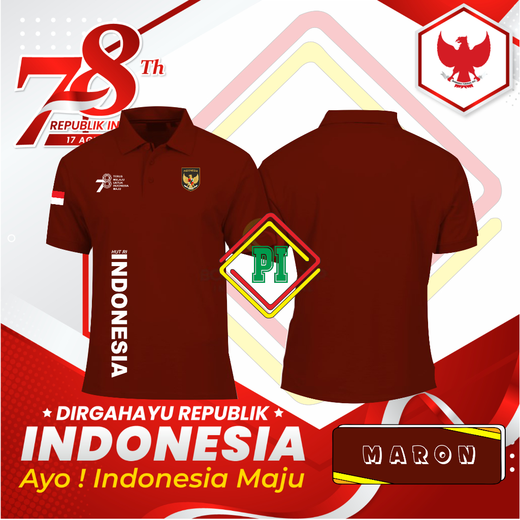 Jual Poloshirt Kaos Kerah Polo Hut Ri Ke Tahun Indonesia Merdeka Kaos Kerah Hut Ri