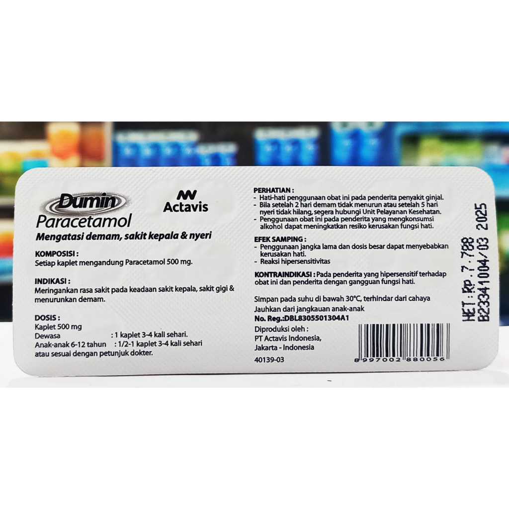 Jual Dumin 𝟏 𝐒𝐓𝐑𝐈𝐏 𝐈𝐒𝐈 𝟏𝟎 𝐊𝐀𝐏𝐋𝐄𝐓 - Meredakan Demam, Sakit Kepala dan ...