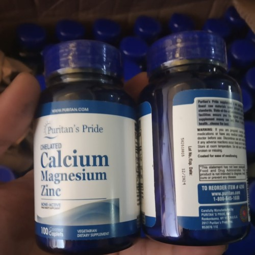 Jual PURITANS PRIDE Chelated Calcium Magnesium Zinc Isi 100 Caplets