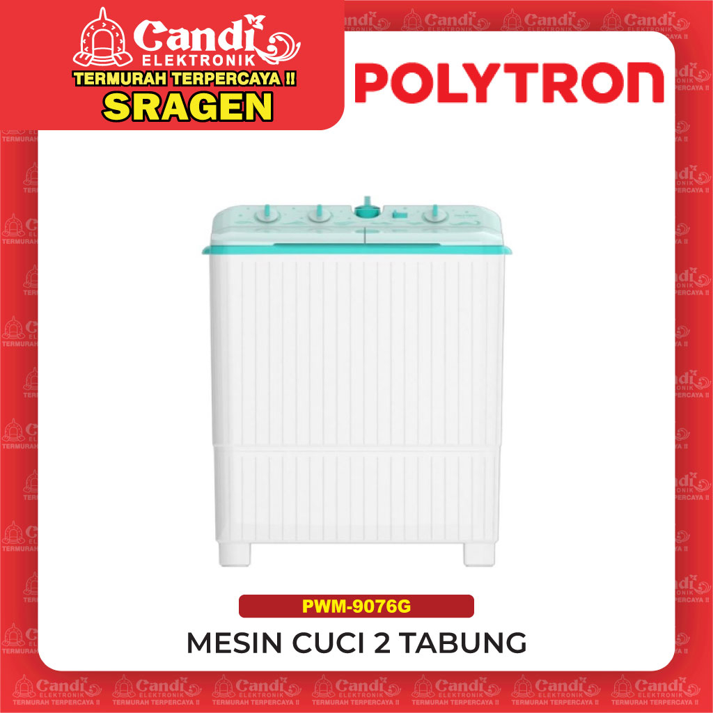 Jual POLYTRON Mesin Cuci 2 Tabung 9Kg - PWM-9076G | Shopee Indonesia