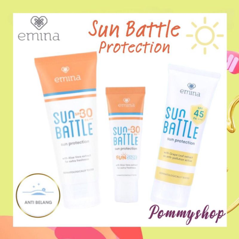 Jual Emina Sun Battle Protection SPF 30 PA+++ 23ml & 60ml SPF 45 PA