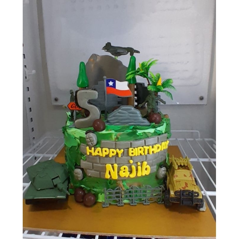 Jual Kue ulang tahun army tentara / cake birthday tema army tentara tni