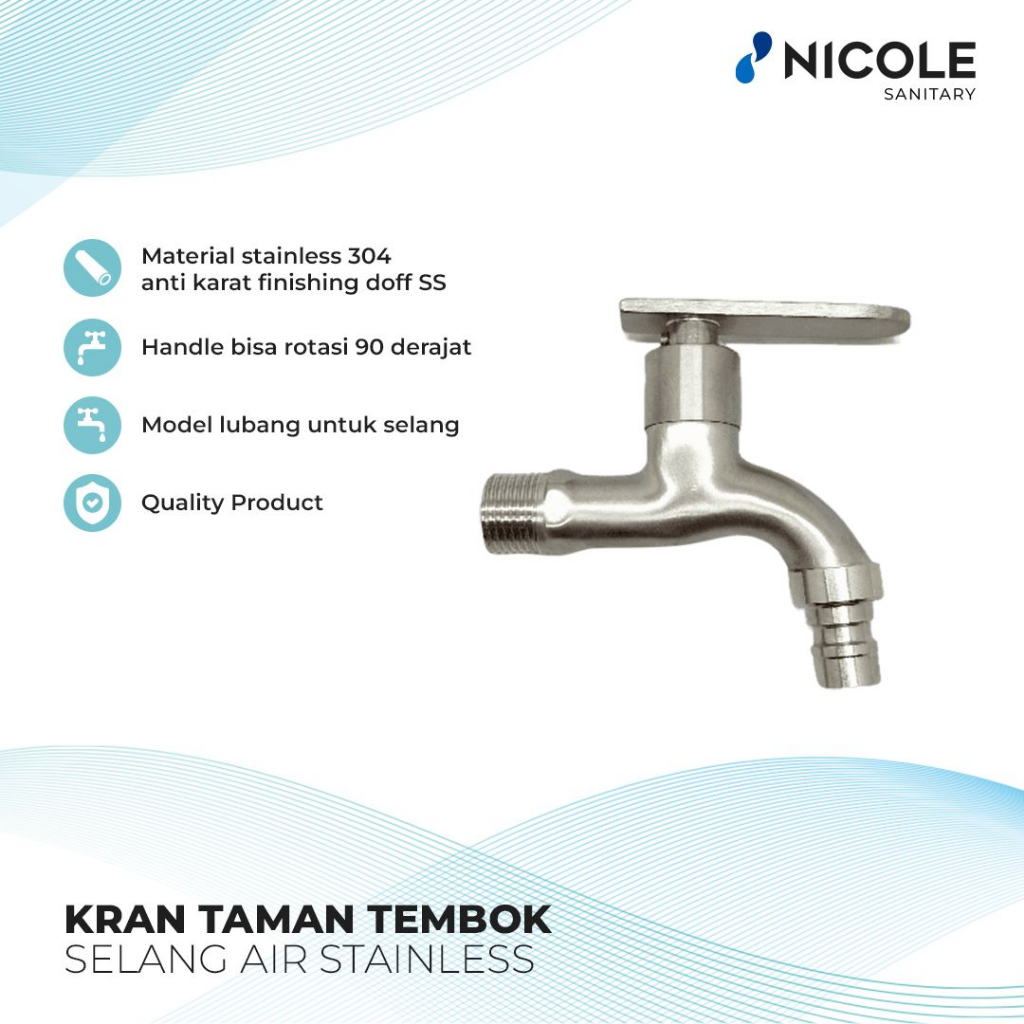 Jual Kran Taman Selang Air Tembok Drat 12 Inch Keran Stainless 304 Shopee Indonesia 7350