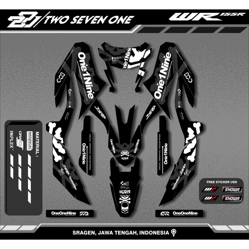 Jual NEW DESAIN DECAL YAMAHA WR 155 FULL BODY PREMIUM SUPERGLOSSY CODE