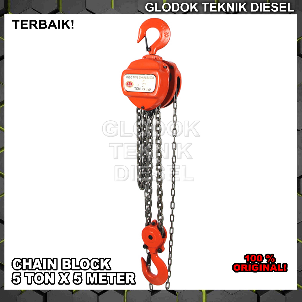 Jual Chain Block Takel Katrol Lifting Barang 5 Ton x 12 | 6 | 5 | 3 ...
