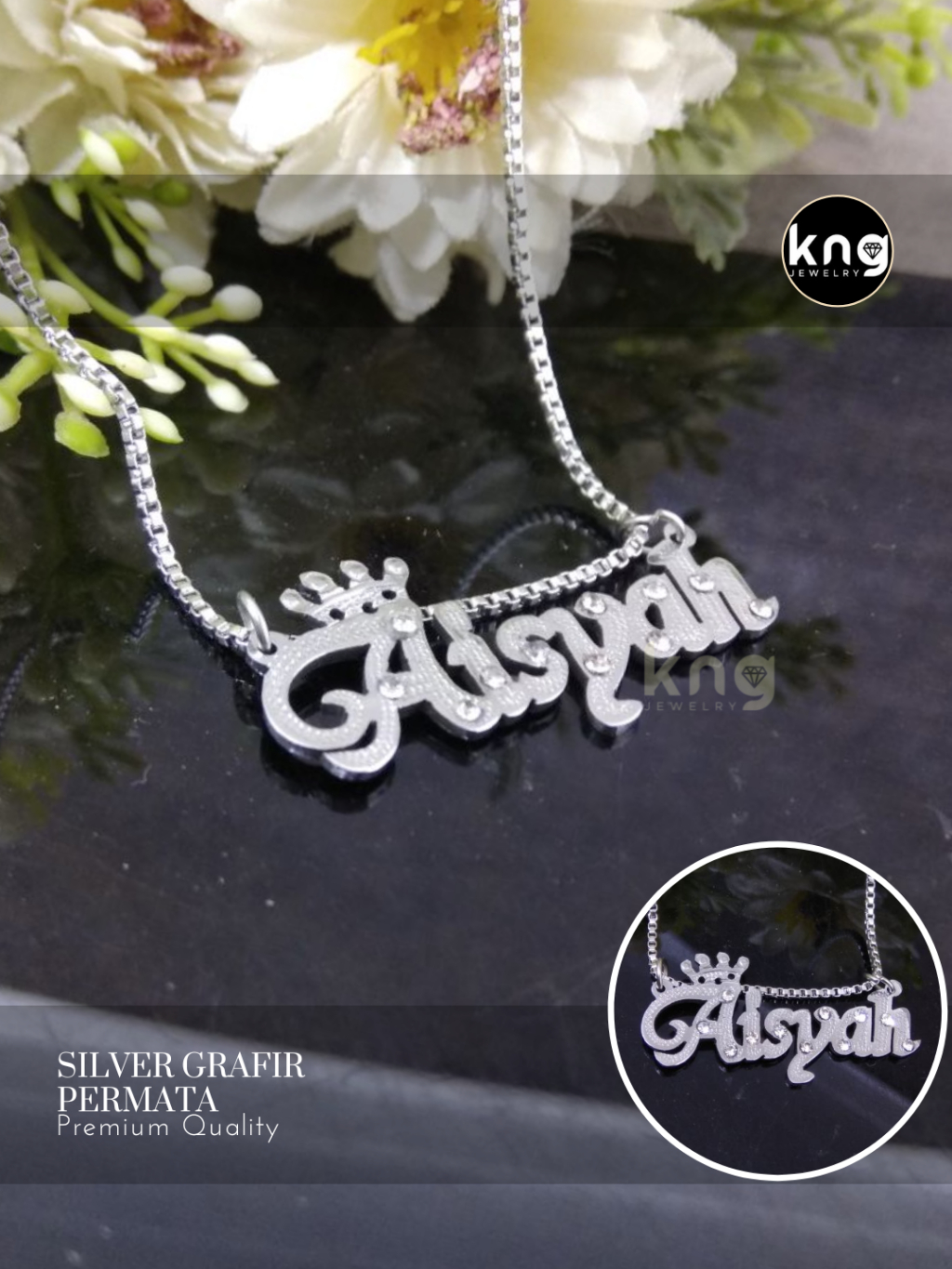 Jual Kng Jewelry Kalung Nama Titanium With 18k Gold Plated Kalung