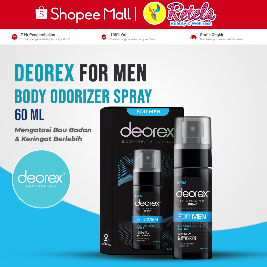 Jual Deorex Body Odorizer Spray For Men 60 Ml Shopee Indonesia 6319