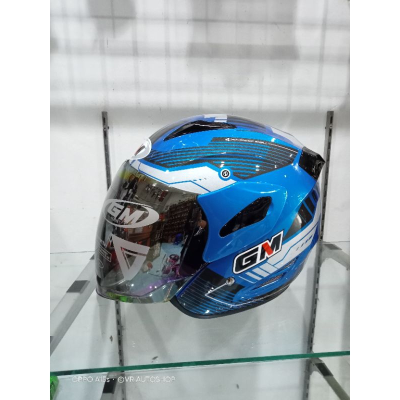 Jual Helm Half Face Gm Fighter Kaca Pelangi Helm Gm Ori Shopee Indonesia