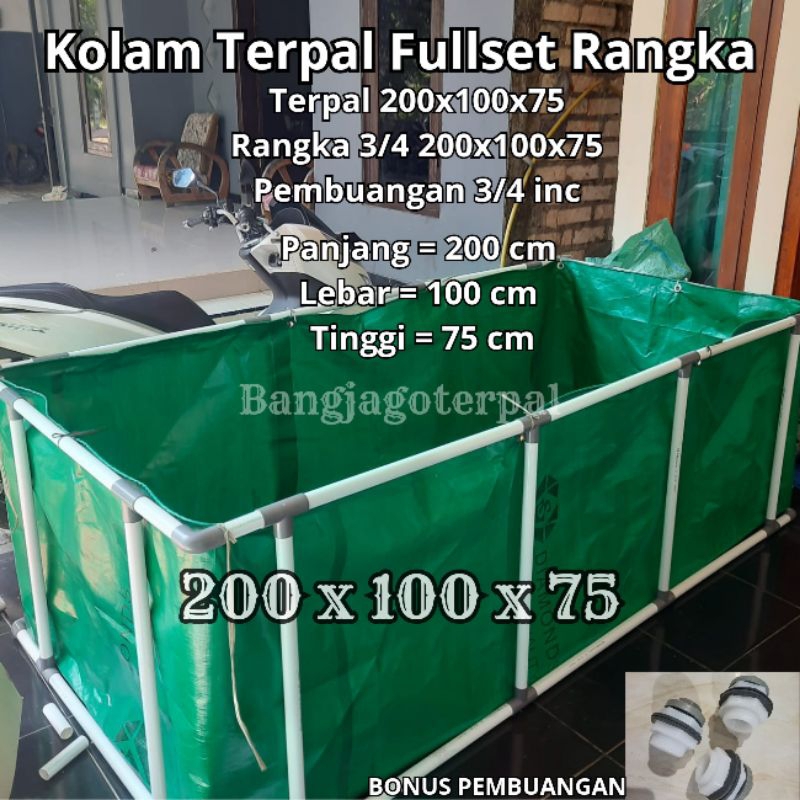 Jual Kolam Terpal Ikan Fullset Full Set Rangka X X Cm Pipa Ukuran