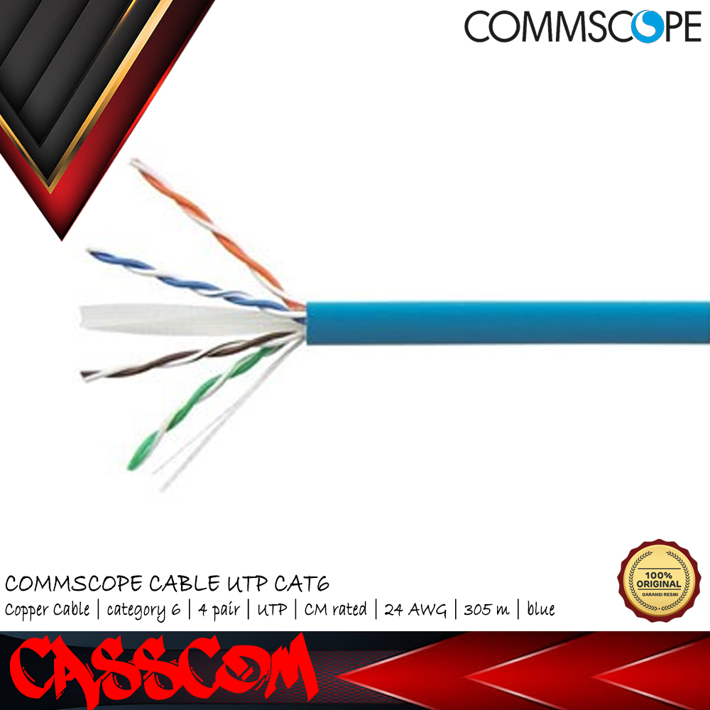 Jual Kabel LAN AMP Commscope Blue Cat.6 1 roll Kabel LAN UTP AMP Cat6 ...