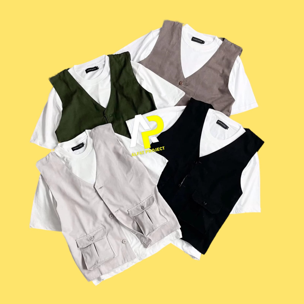 Jual Rompi Vest Cargo Pria Wanita Outfit Casual | Shopee Indonesia