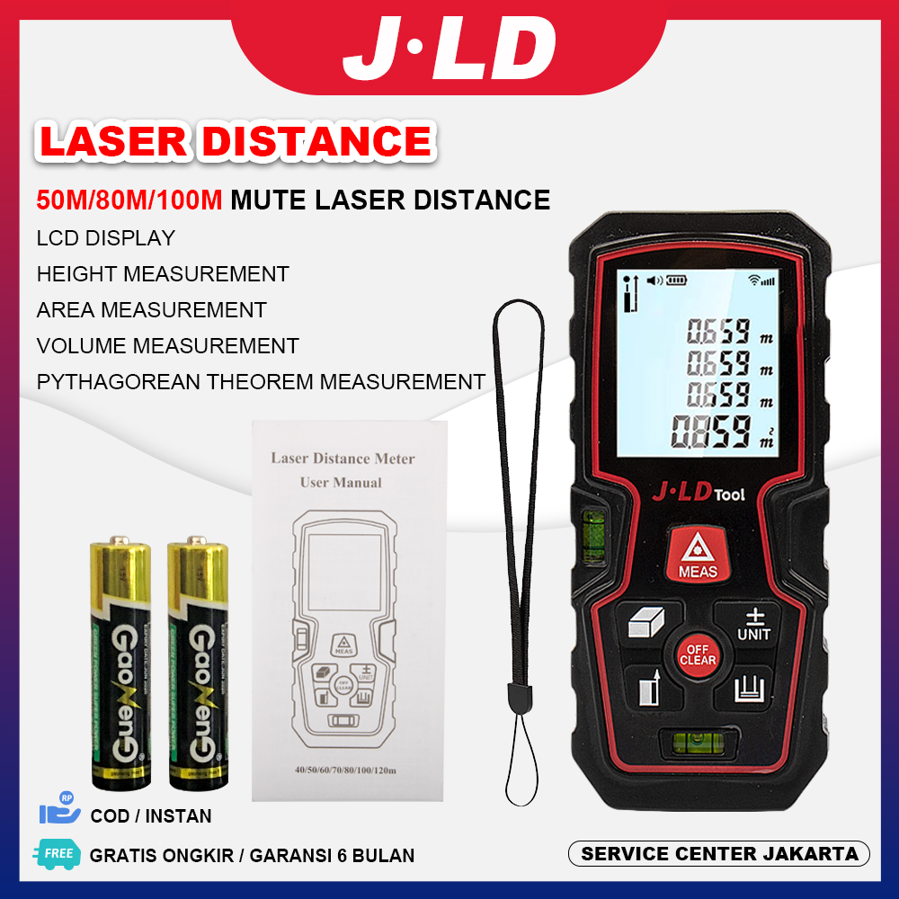 Jual METERAN LASER DISTANCE DIGITAL LCD 50M 80M 100M DISTANCE LASER ...