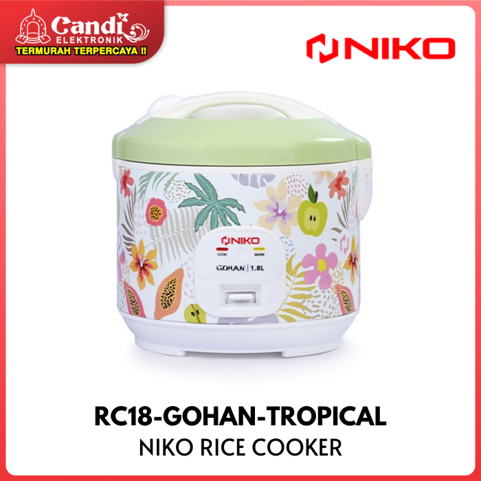 Jual NIKO Rice Cooker Kapasitas 1,8 Liter RC18-GOHAN-TROPICAL | Shopee ...