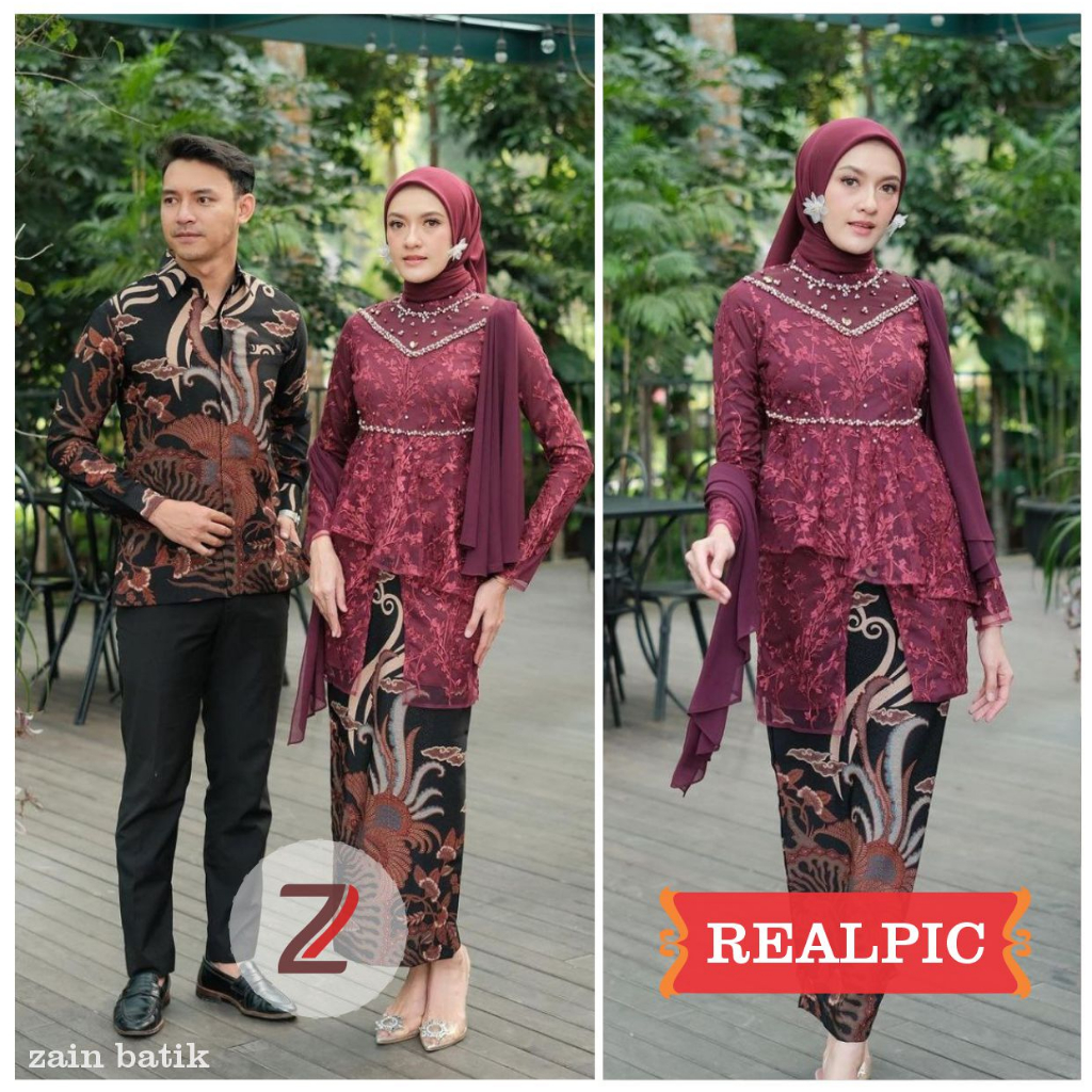 Jual Batik Couple Kebaya Modern Kebaya Wisuda Tunangan Lamaran Baju ...