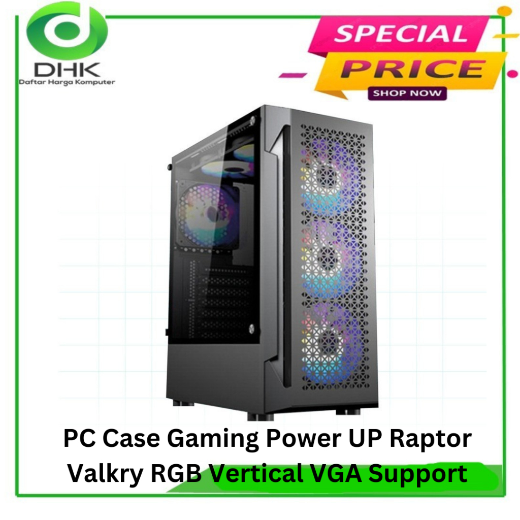 Jual PC Case Gaming Raptor Valkry free 4 Fan ARGB | Shopee Indonesia