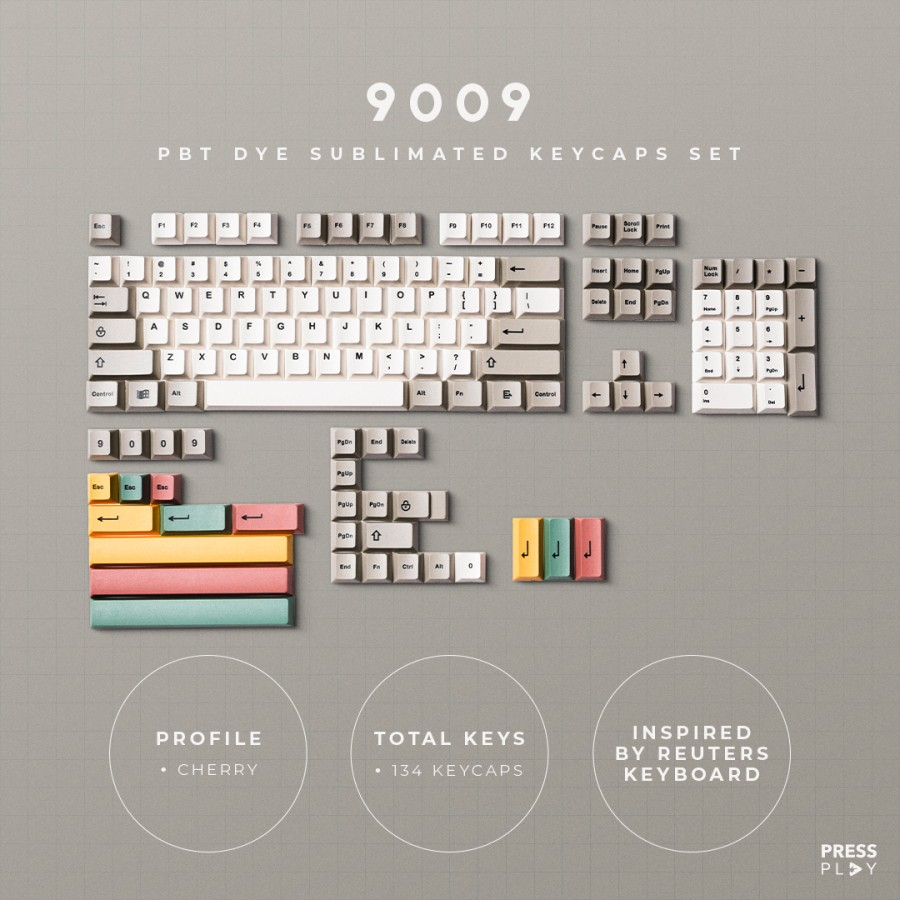 Jual Press Play 9009 PBT Dye Sub Sublimated Keycaps Set | Shopee Indonesia