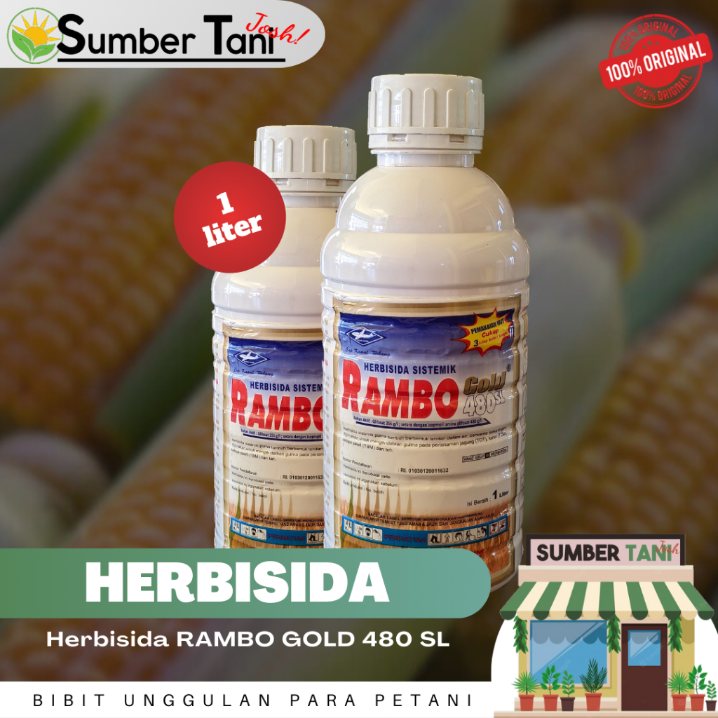 Jual Herbisida Rambo Gold 480SL Kemasan 1 liter Pembasmi rumput EXP ...