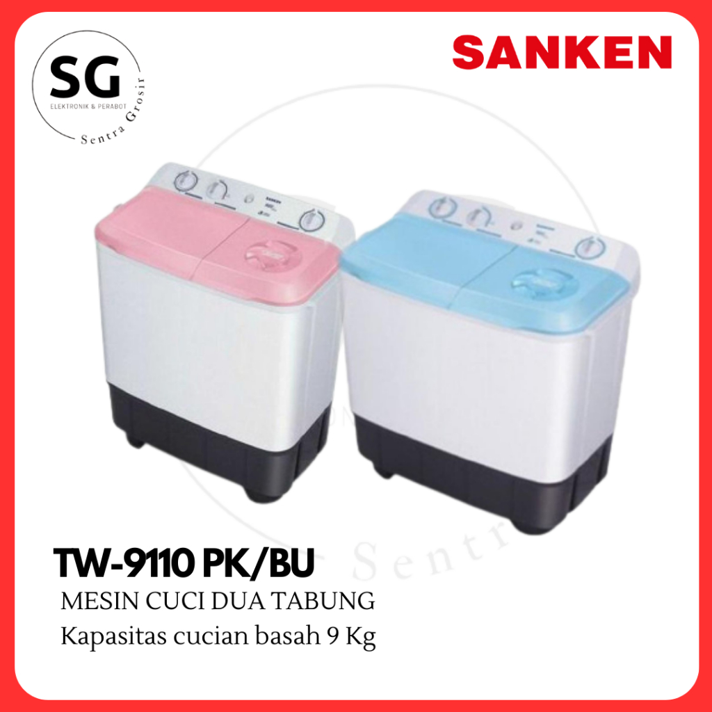 Jual Sanken Mesin Cuci 2 Tabung Kapasitas 9kg Tw 9110 Pk Bu 2