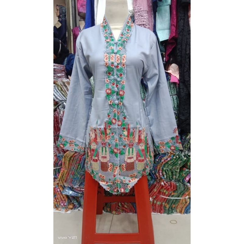 Jual Kebaya Encim Motif Ondel Ondel Bahan Katun Premiyum Ukuran M Xxl Shopee Indonesia