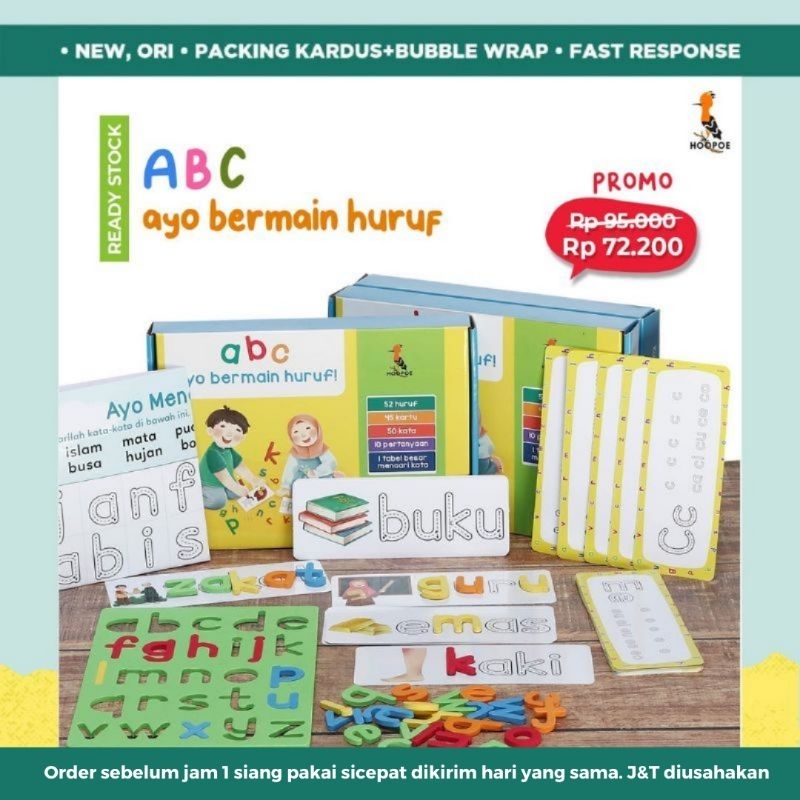 Jual Belajar Alfabet ABC, Ayo Bermain Huruf Mainan Edukasi Kartu Wipe ...