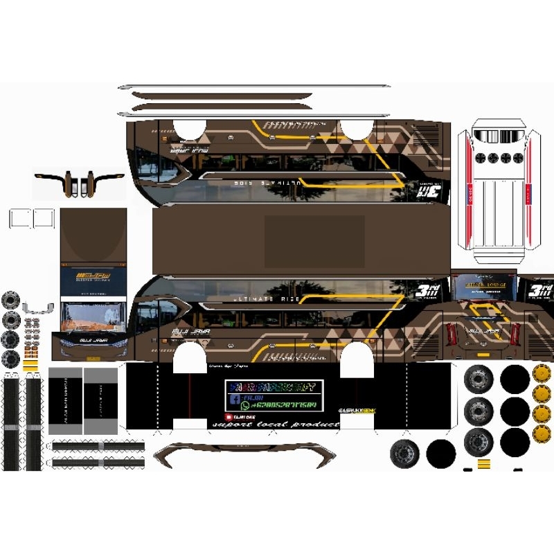 Jual Papercraft Bus skala 50 pola lembaran bus mjpm Sleeper Lounge sr3 ...