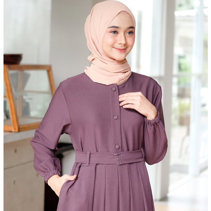Jual Model Gamis Terbaru 2023 Hitam Polos Simpel Modern Remaja Dress Wanita Muslim Pesta Elegan 0986