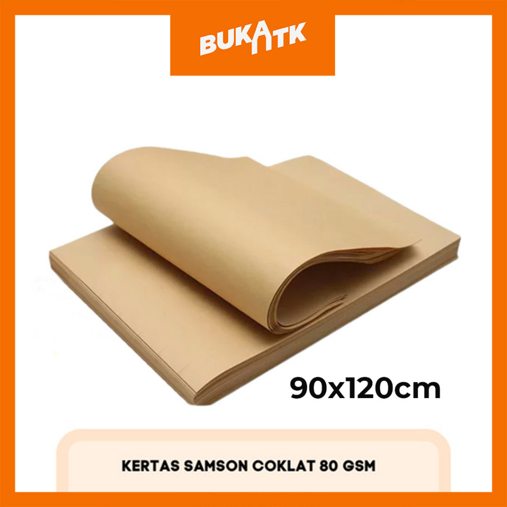 Jual Kertas Samson Kertas Sampul Coklat Tebal Ukuran 90x120 Cm 80 Gsm Shopee Indonesia 9120