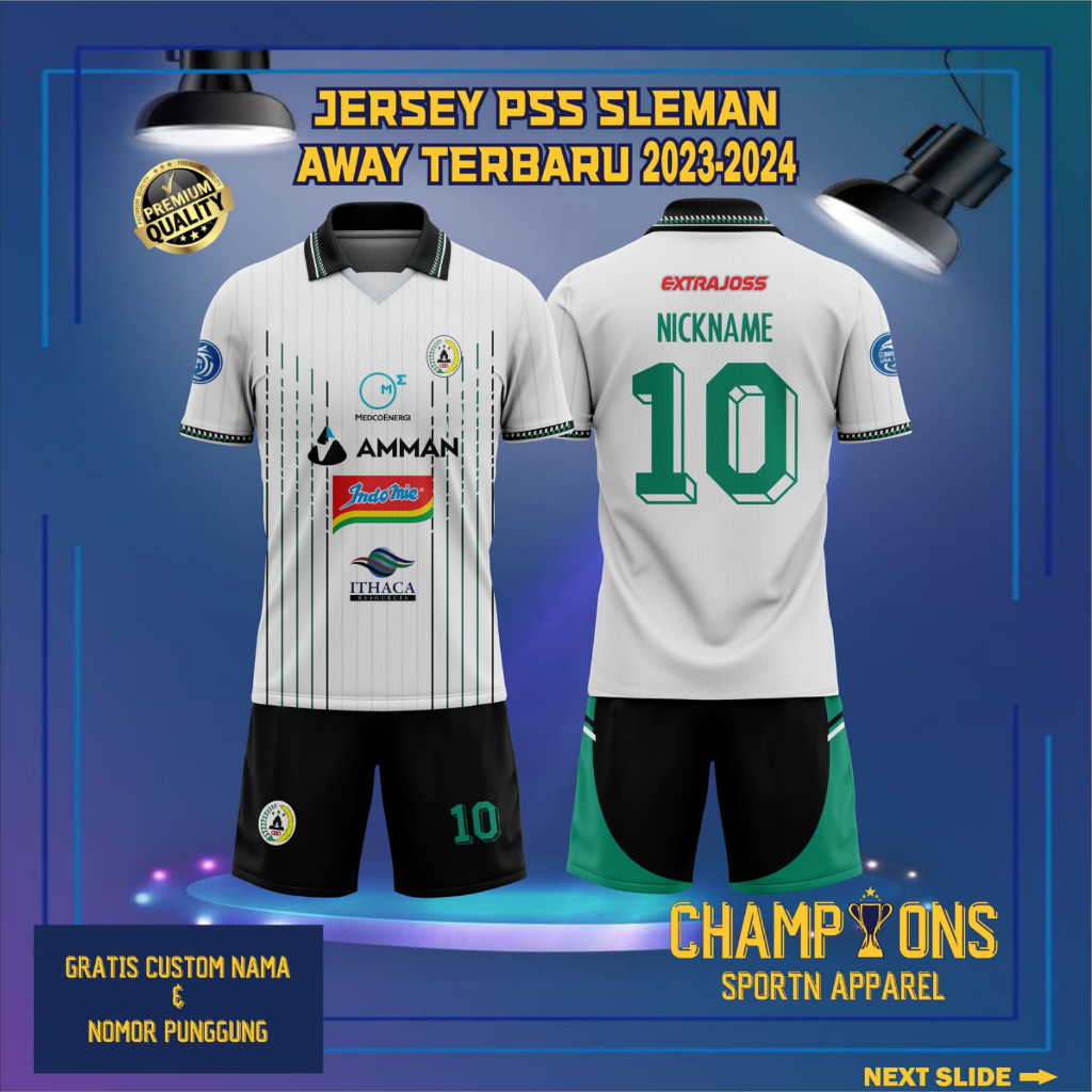 Jual Jersey Berkerah Klub PSS SLEMAN AWAY Terbaru 2023-2024 Liga 1 ...