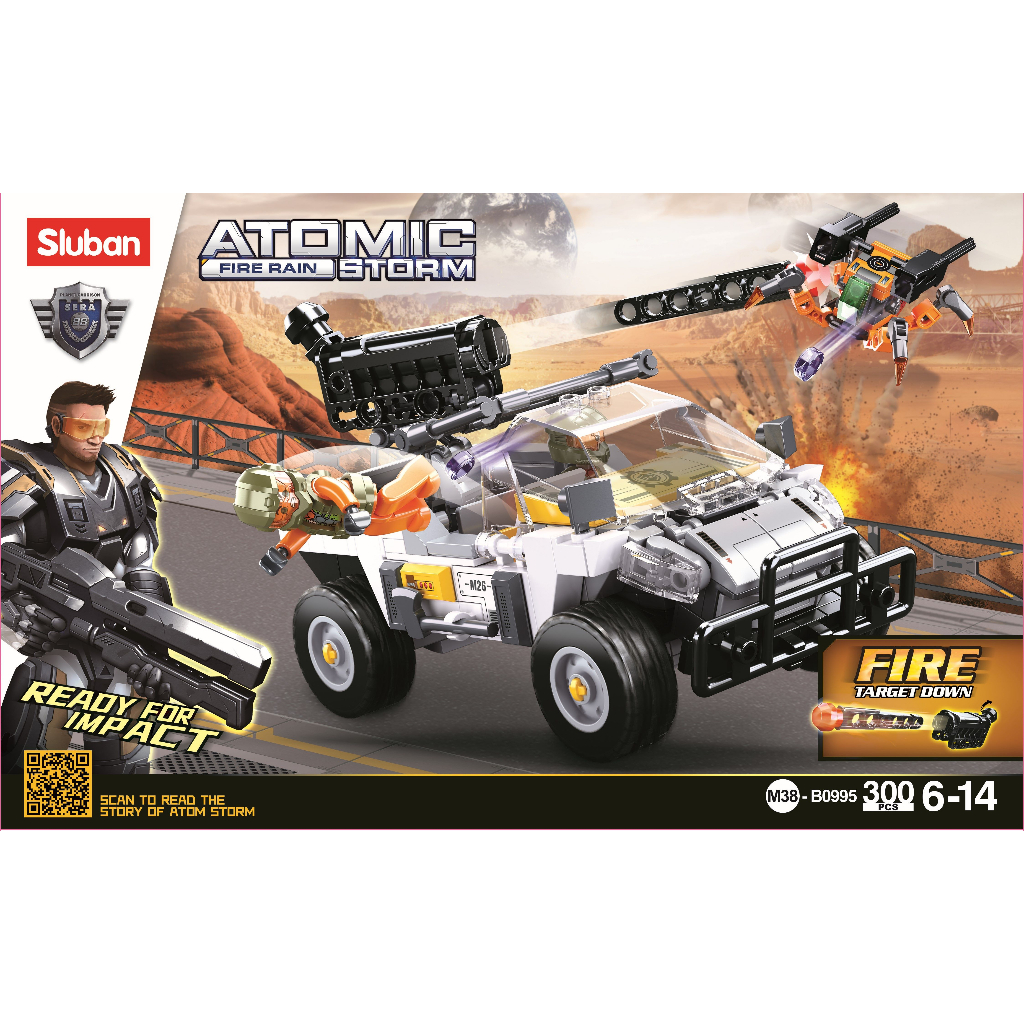 Sluban M38-B0995 Atomic Storm Fire Rain – Set Costruzioni 300 Pezzi, Operazione Iniezione, Compatibile Con Mattoncini Leader