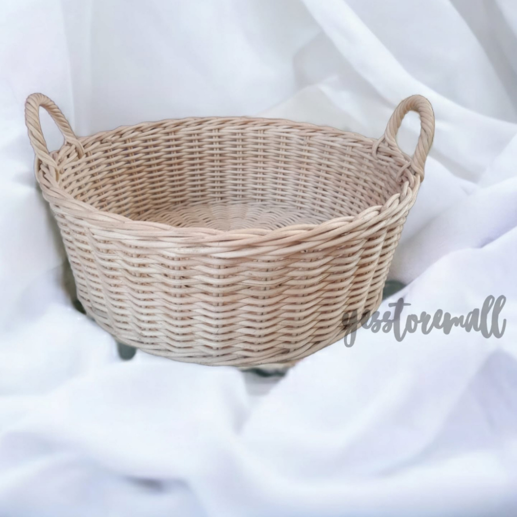 Jual keranjang rotan bulat handle besar wadah hantaran pernikahan ...