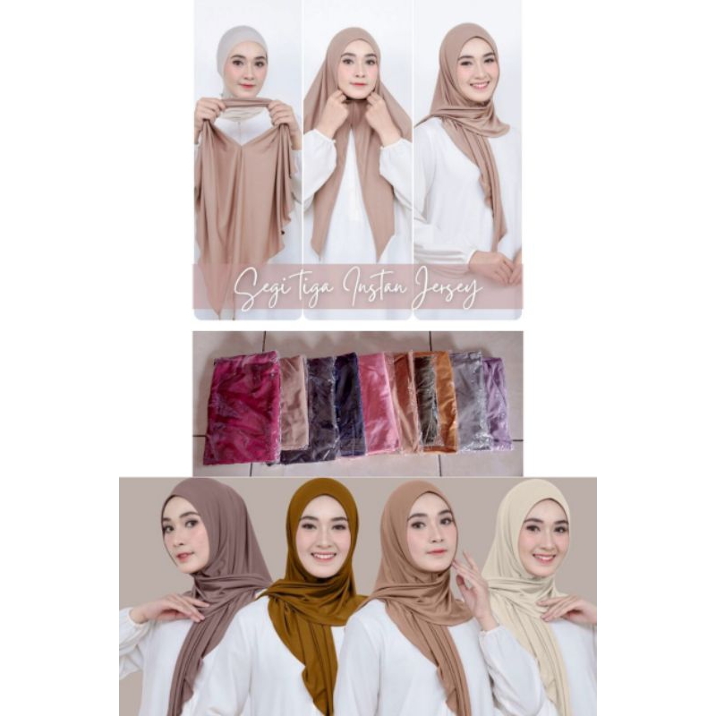 Jual Jilbab Hijab Segitiga Instan Jersey Shopee Indonesia