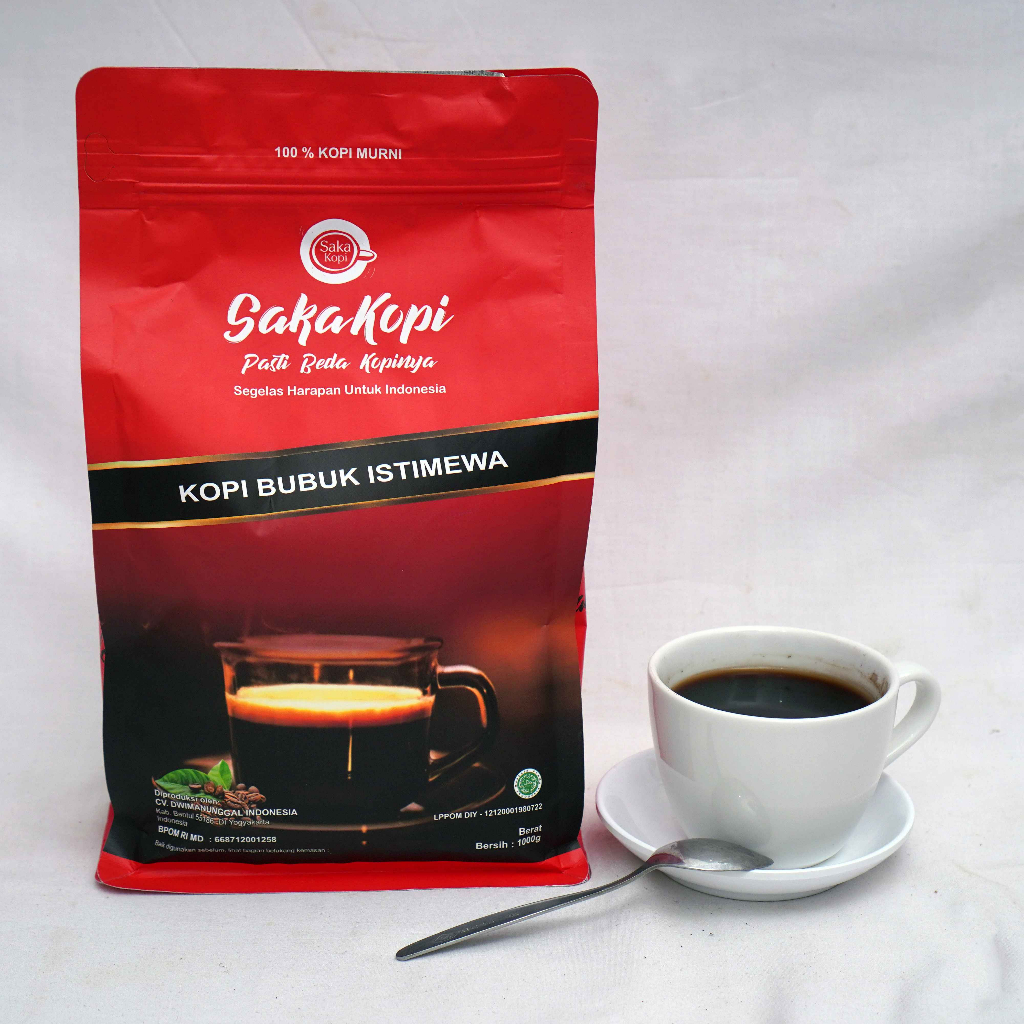 Jual KOPI MURNI BUBUK 500 GRAM BPOM DAN HALAL RESMI SAKA KOPI ORIGINAL