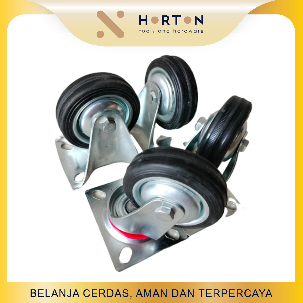 Jual Roda Karet Hitam / Roda Trolley / Roda Caster Troli Etalase 4 Inch ...