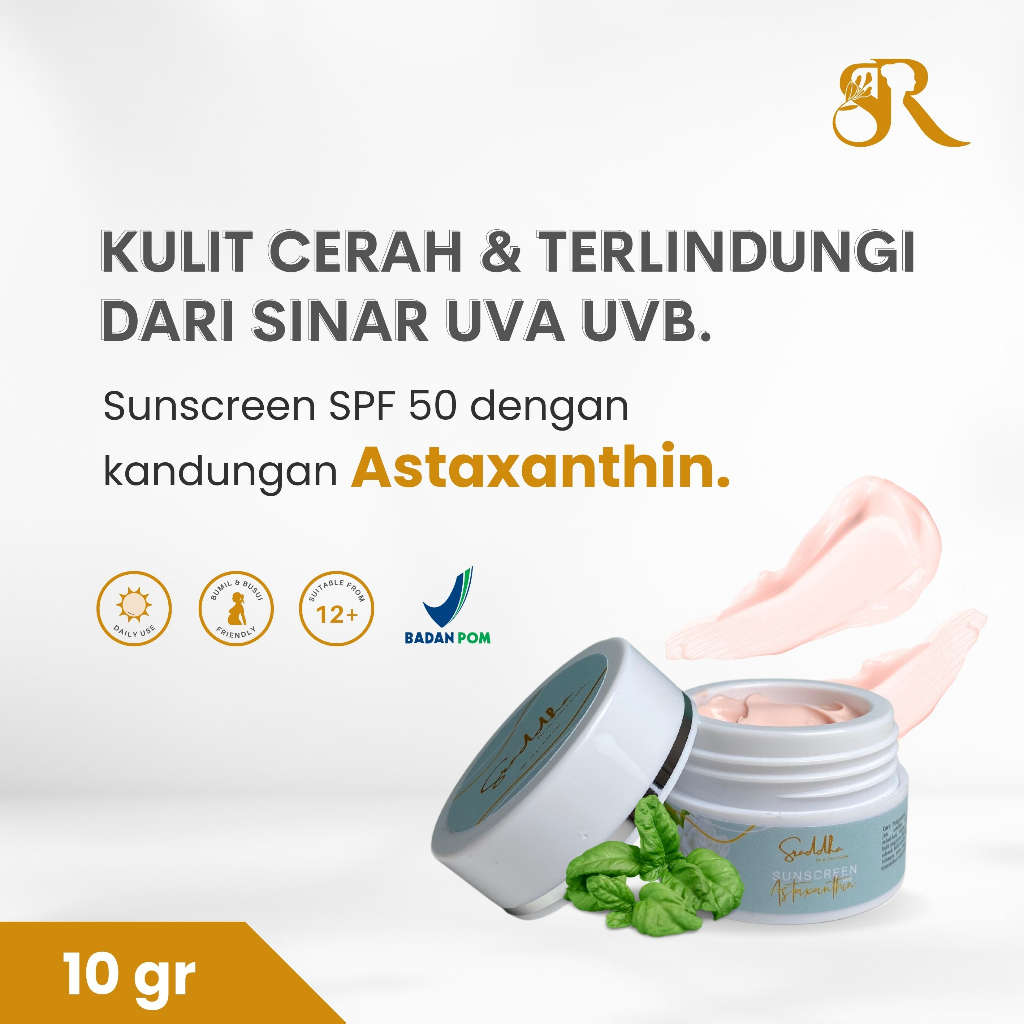 Jual [BPOM] SRADDHA SKIN Sunscreen SPF 50 Astaxanthin 10gr Anti Aging