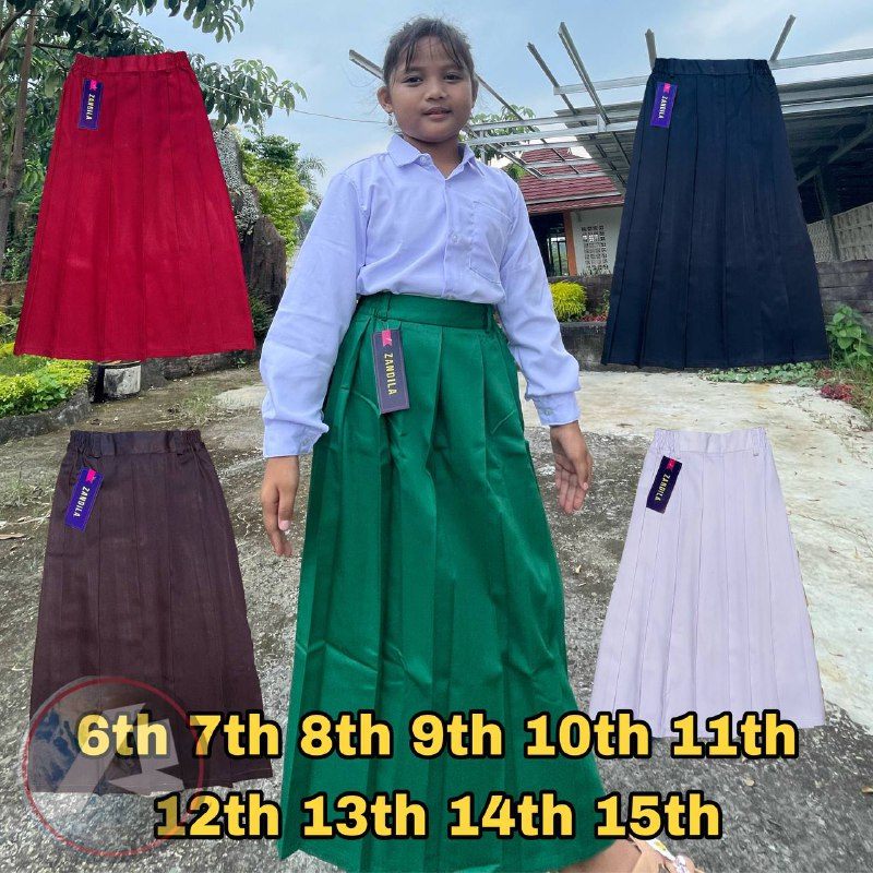 Jual Rok Rempel Panjang SD KARET MERAH PANJANG SERAGAM SEKOLAH SIZE ...