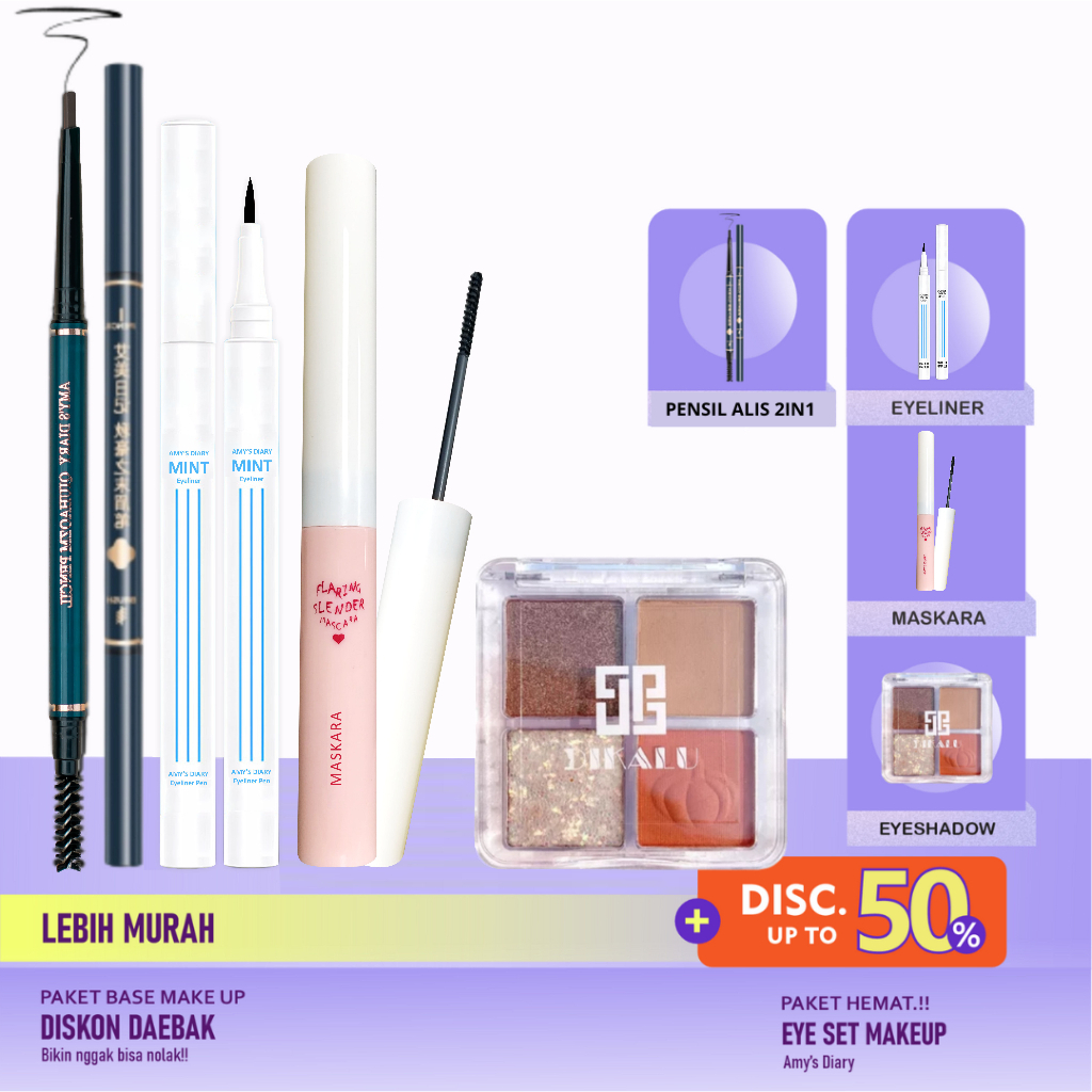 Jual [PAKET HEMAT] Eye Makeup Set 4 In 1 Eyeshadow Eyebrow Eyeliner