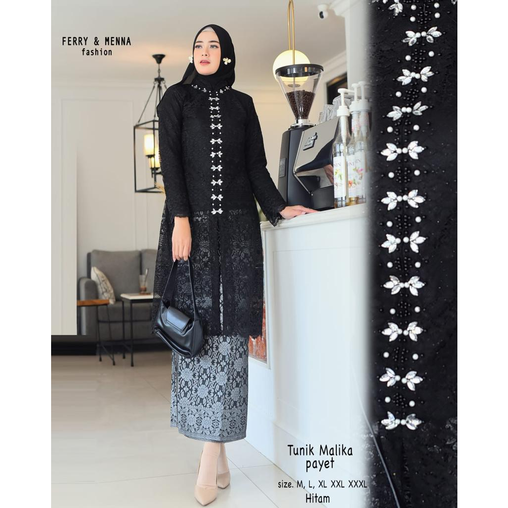 Jual Tunik kebaya kurung malika Baju kebaya melayu modern Kebaya brukat