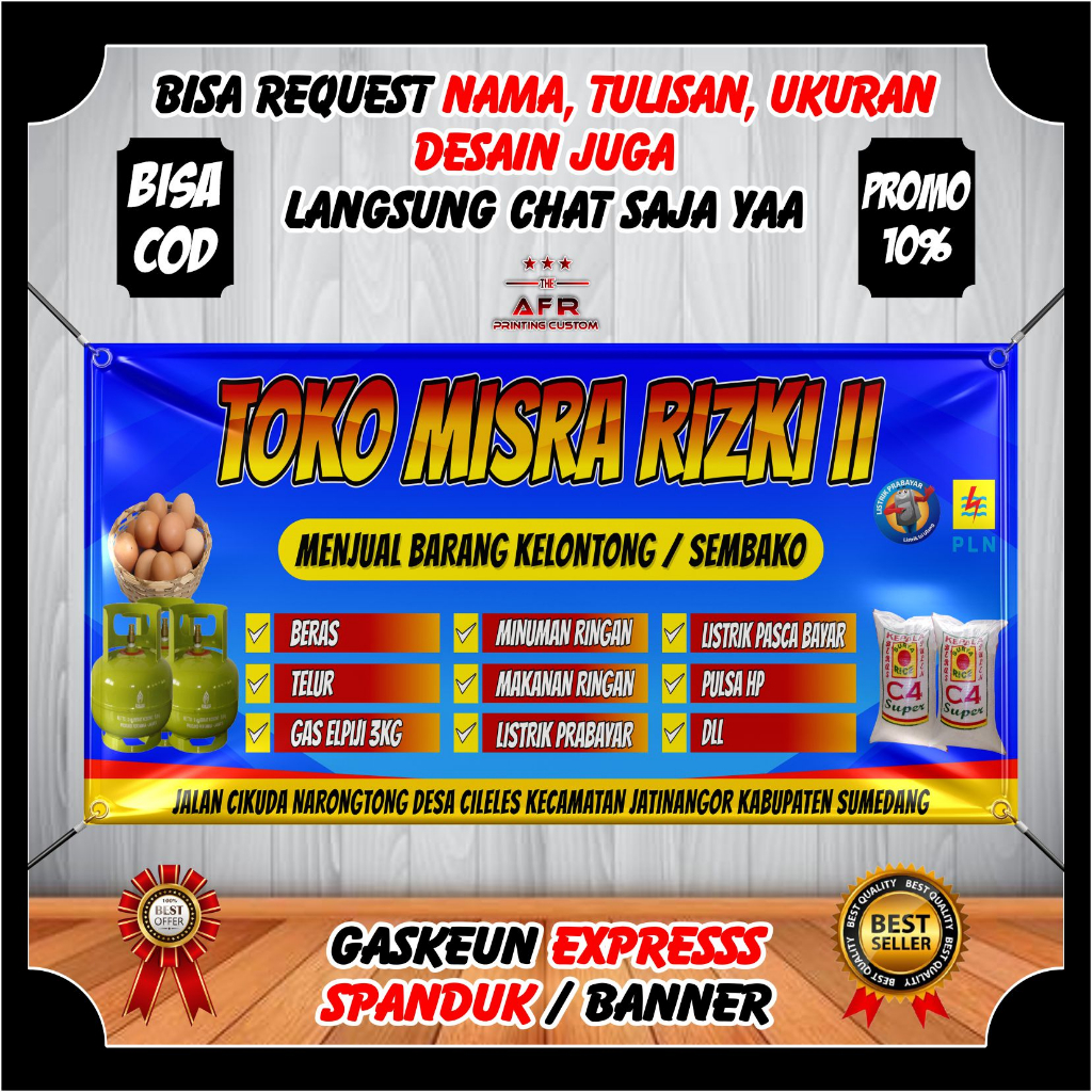 Jual Spanduk Banner Backdrop Toko Sembako Warung Sembako Kelontongan ...