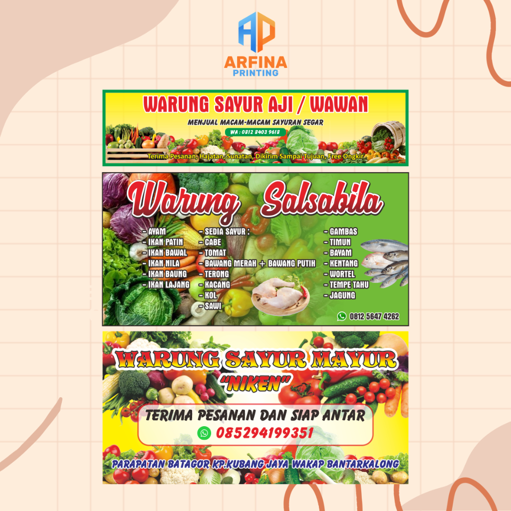 Jual Spanduk Banner Toko Sayur Warung Sayur Shopee Indonesia