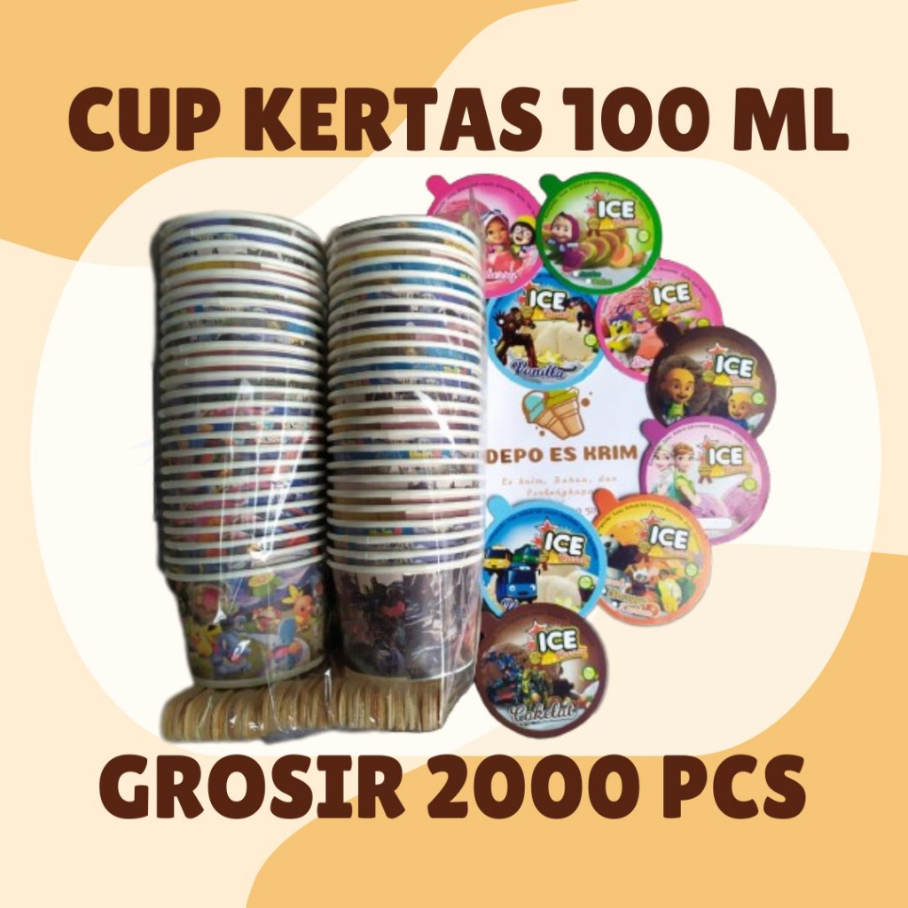 Jual Grosir 2000 Pcs Paper Cup Ice Cream 100 Ml Cup Kertas Es Krim 100ml Shopee Indonesia 1503