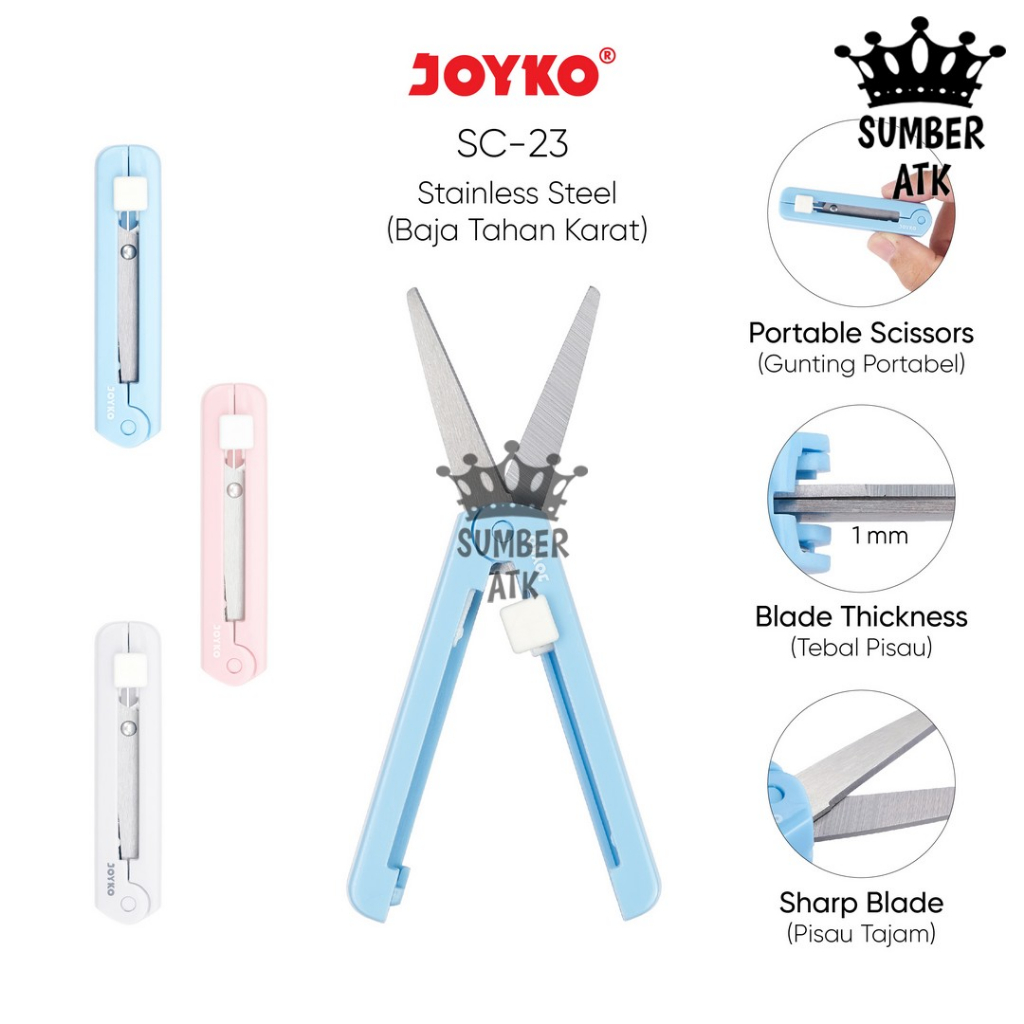 Jual Gunting Mini Portable Scissors Joyko SC-23 Biru , Pink dan Putih ...
