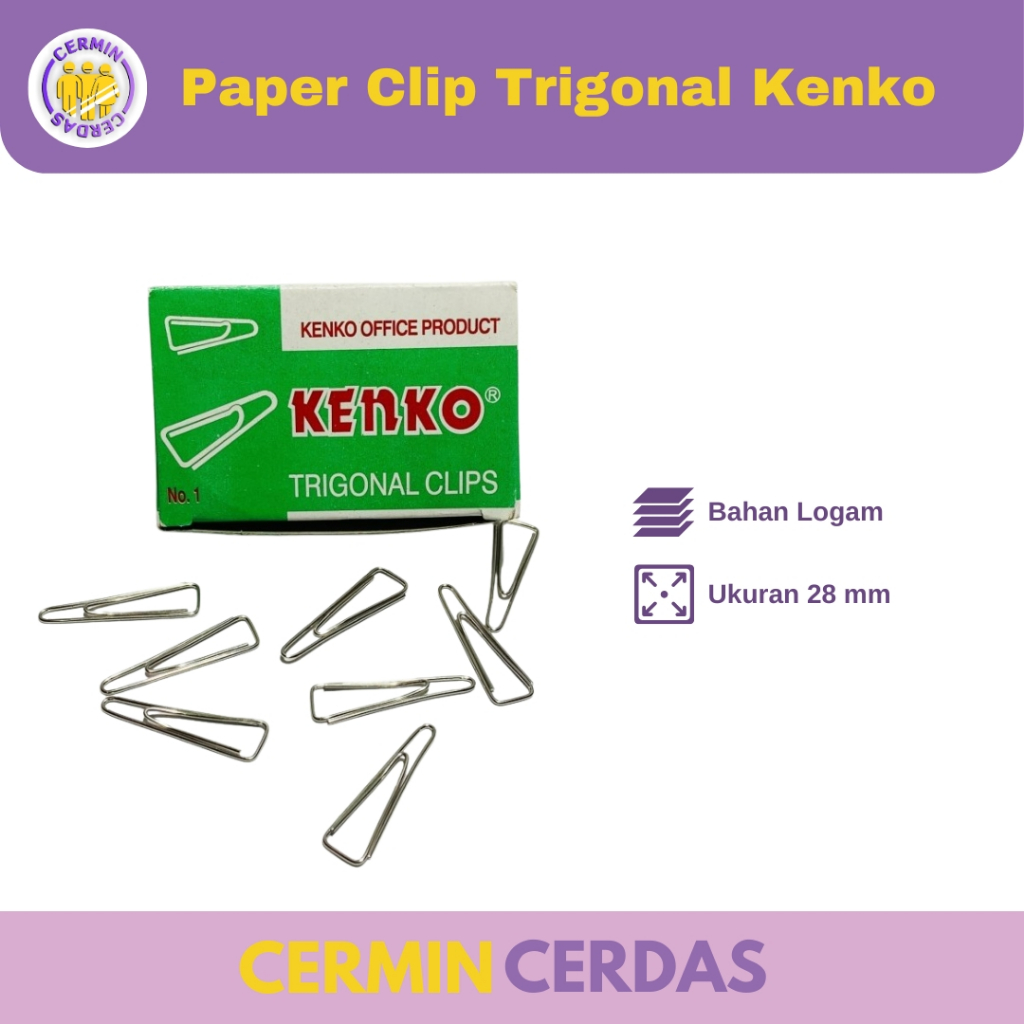 Jual Paper Clip Trigonal Kenko Penjepit Klip Kertas Dokumen Berkas