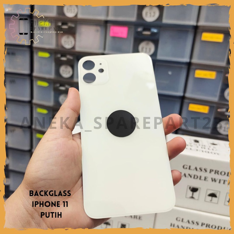 Backglass Backdoor IP 11 Backdoor Cover Belakang Tutup Casing Belakang  Tutup Baterai IP 11 Warna Hitam Putih Kuning Merah Hijau Ungu