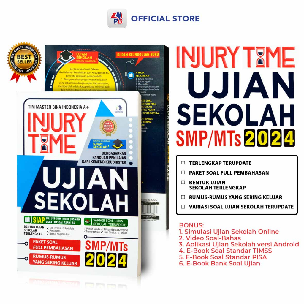 Jual Buku Ujian Sekolah SMP 2024 / Injury Time Ujian Sekolah Smp Mts