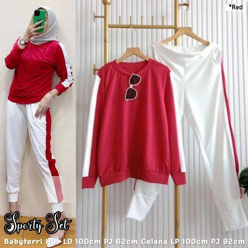 Jual Setelan Wanita Terbaru SPORTY SET WD BAHAN BABYTERRY ATASAN LD 100 ...