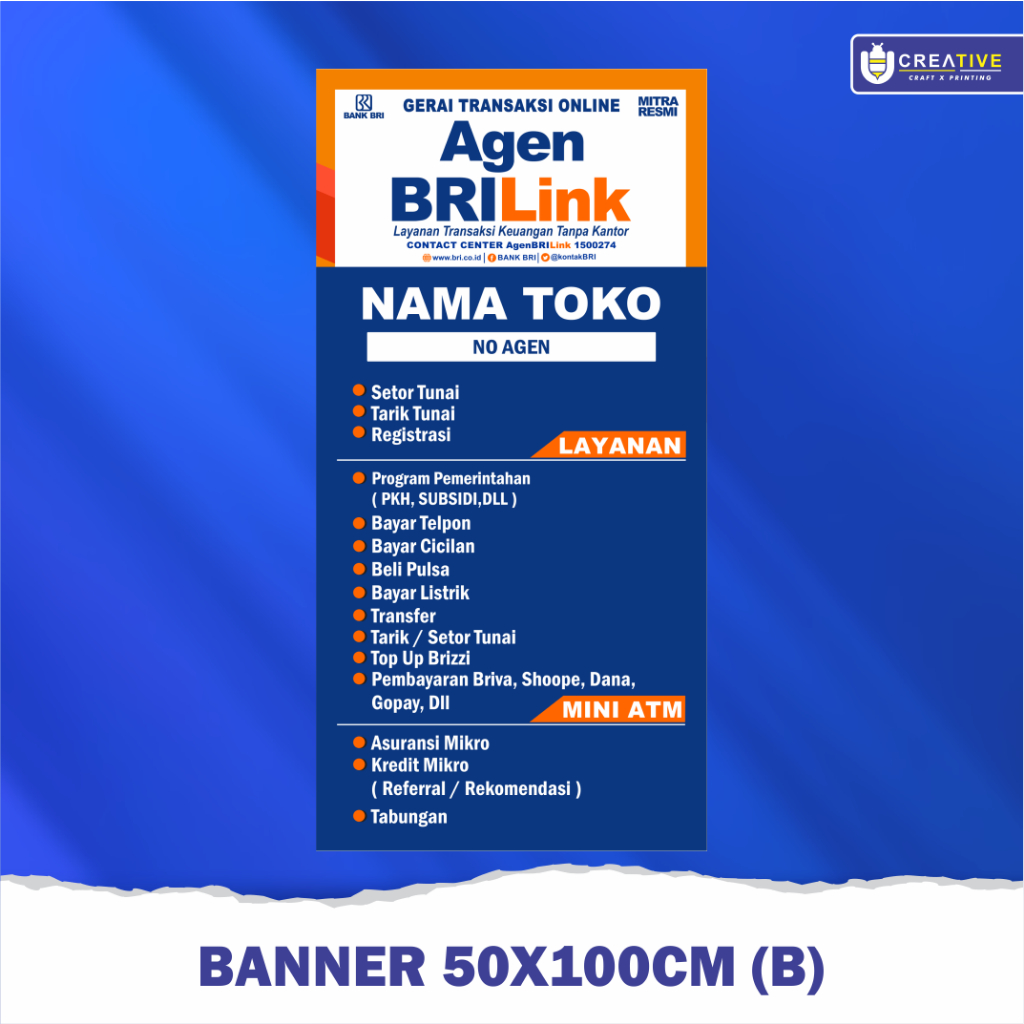 Jual Paket Banner / Spanduk Agen BRILink (Langsung Jadi, Langsung Kirim ...