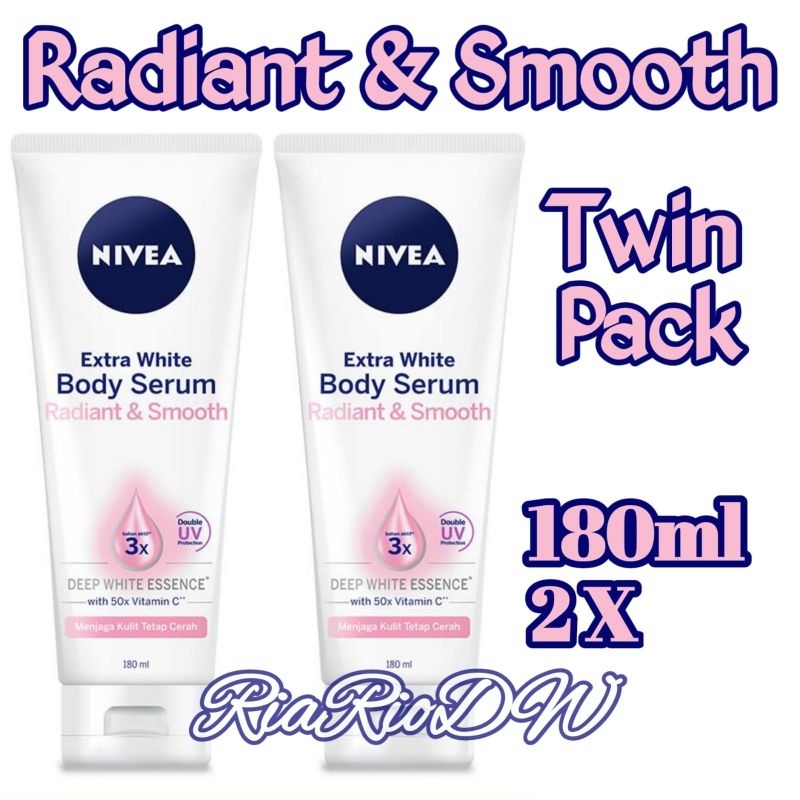 Jual Nivea Twin Pack Body Serum Extra White Radiant Smooth 180ml Isi 2