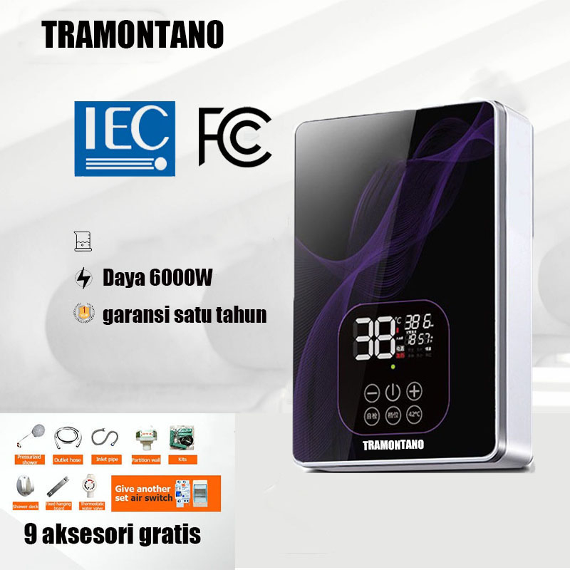 Jual Tramontano Pemanas Air Listrik Tanpa Tangki Shower Air Panas Instanpemanas Pemanas Air 1038